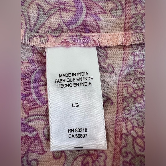 Lucky Brand Women's Mixed Print Tie Sleeve Tiered Dress Large NWT - Picture 11 of 14